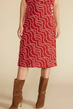 Clearance|Skirts^Amour Vert Gabrielle Washable Silk Wrap Skirt RustVannesFloralPrint