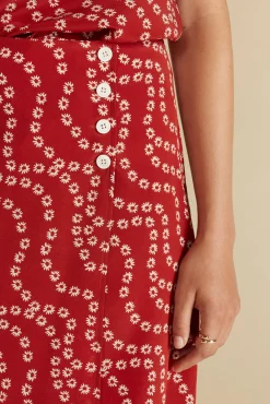 Clearance|Skirts^Amour Vert Gabrielle Washable Silk Wrap Skirt RustVannesFloralPrint
