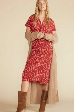 Clearance|Skirts^Amour Vert Gabrielle Washable Silk Wrap Skirt RustVannesFloralPrint