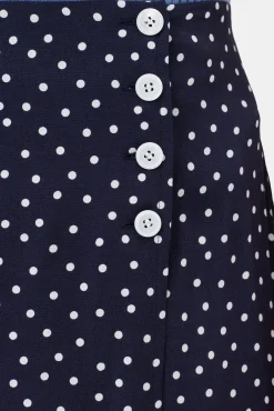 Skirts|Clearance^Amour Vert Gabrielle Wrap Skirt RivieraDotNavyBlue