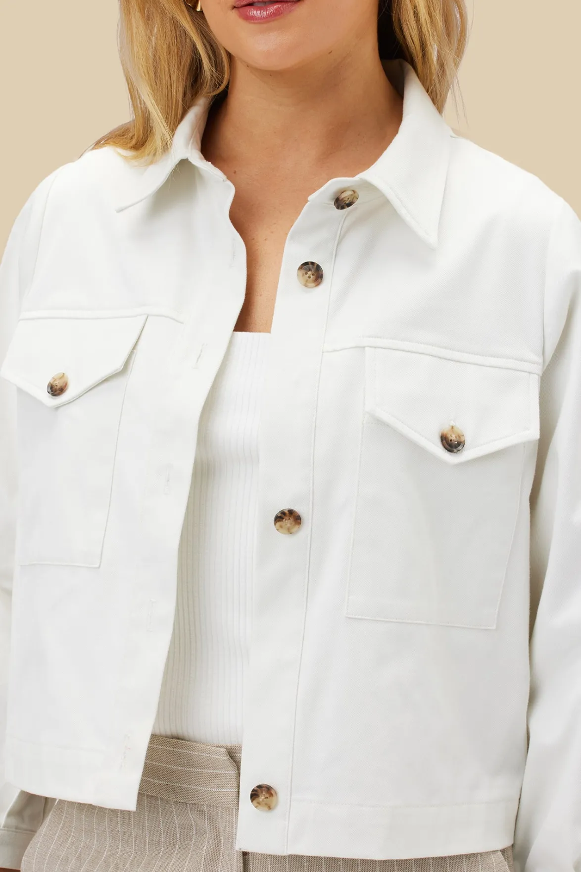 Jackets & Outerwear|Clearance^Amour Vert Genevieve Organic Cotton Jacket Ivory