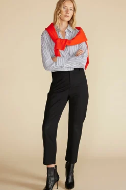 Blouses & Shirts|Tops^Amour Vert Henri Button Down Shirt BayeuxNavyBlueandIvoryStripe