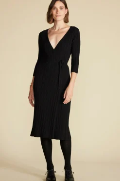 Dresses|Clearance^Amour Vert Ila Knit Wrap Dress Black