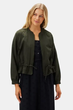 Clearance^Amour Vert James Cotton Linen Bomber Jacket OliveGreen