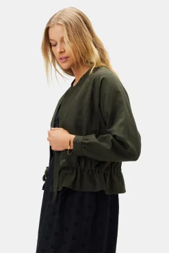 Clearance^Amour Vert James Cotton Linen Bomber Jacket OliveGreen