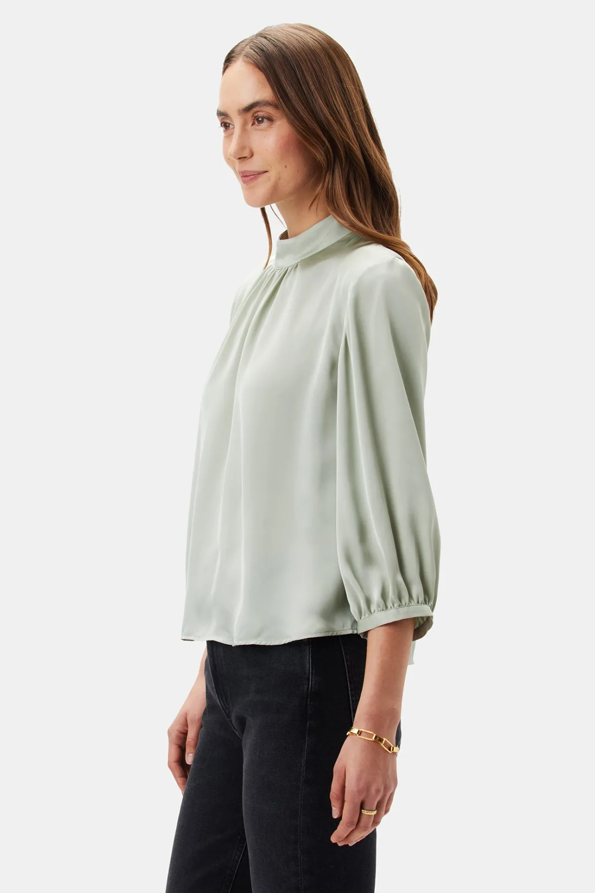 Tops|Clearance^Amour Vert Jeanne 3/4 Sleeve Blouse MintGreen