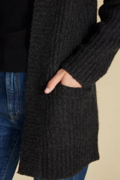 Sweaters & Cardigans|Clearance^Amour Vert Jeune Relaxed Open Front Cardigan AnthraciteGrey