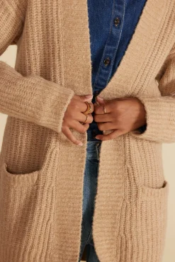 Sweaters & Cardigans|Clearance^Amour Vert Jeune Relaxed Open Front Cardigan OatmealBeige