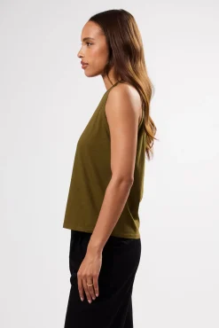 Tops|Clearance^Amour Vert Jillian Organic Cotton Tank OliveGreen
