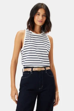 Tops|Clearance^Amour Vert Jillian Organic Cotton Tank IvoryNavyStripe