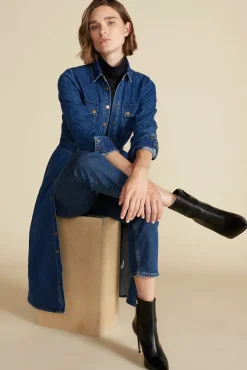 Dresses|Denim^Amour Vert Joyce Denim Shirt Dress IndigoBlue