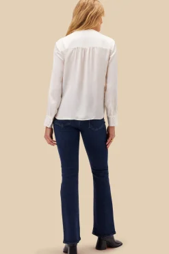 Blouses & Shirts|Tops^Amour Vert Kali Button Front Blouse Ivory