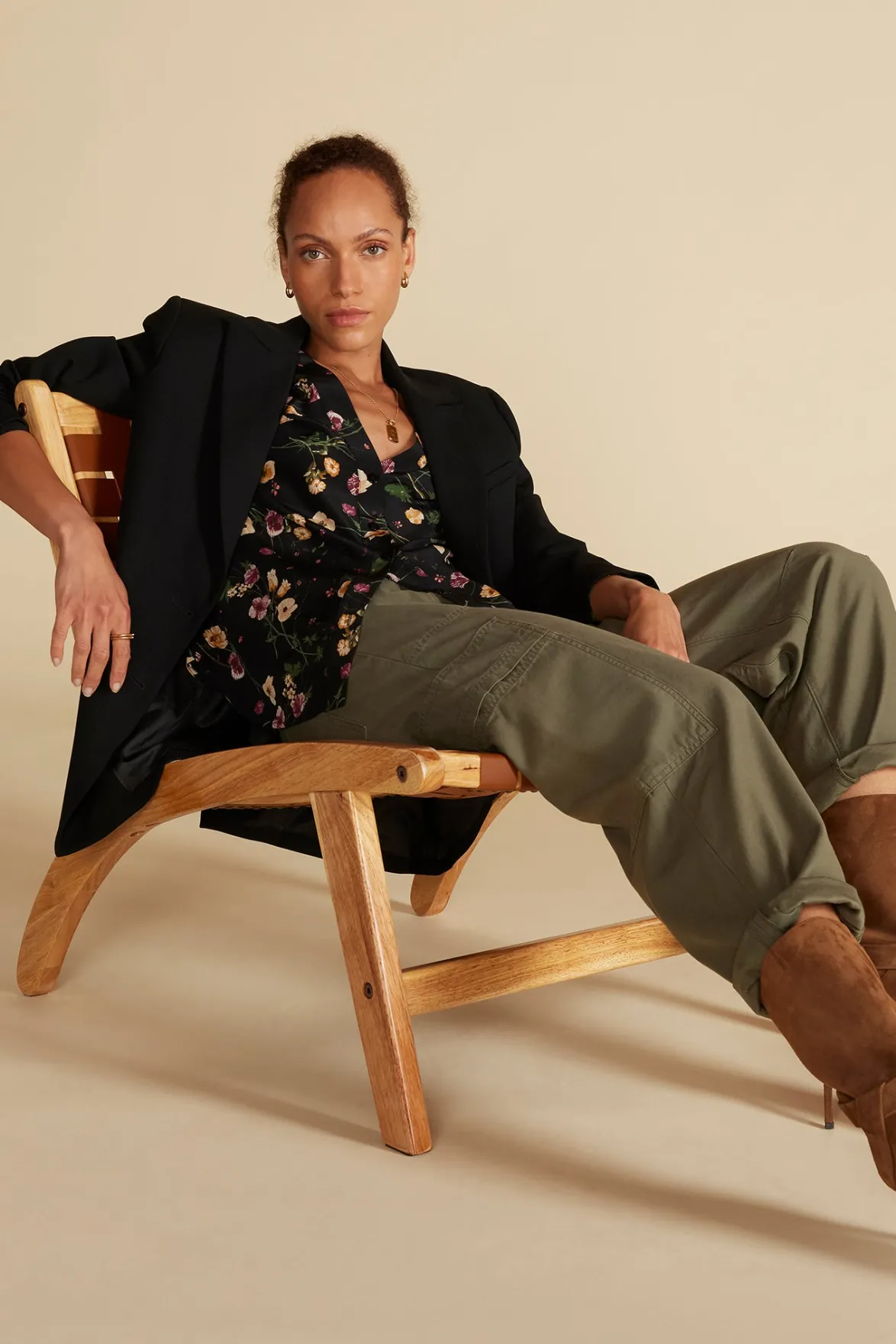 Blouses & Shirts|Tops^Amour Vert Kaya Washable Silk Blouse BlackMargeuritteWildflowerPrint