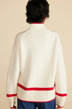 Sweaters & Cardigans^Amour Vert Leonie Stripe Turtleneck Sweater IvoryandRedStripe