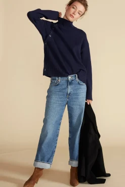 Sweaters & Cardigans^Amour Vert Leonie Turtleneck Sweater NavyBlue