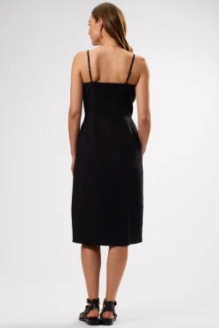 Dresses|Clearance^Amour Vert Lila Cotton Linen Dress Black
