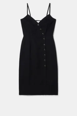 Dresses|Clearance^Amour Vert Lila Cotton Linen Dress Black