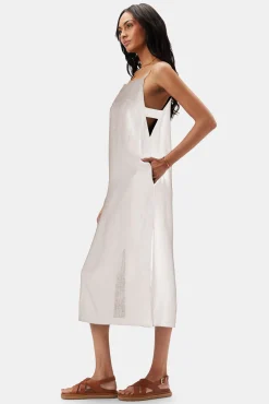 Dresses|Clearance^Amour Vert Lilly Pilly Kai Organic Linen Slip Dress Oatmeal