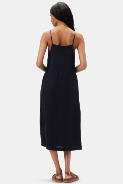 Dresses|Clearance^Amour Vert Lilly Pilly Kai Organic Linen Slip Dress Navy