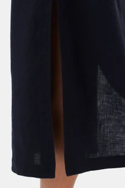 Dresses|Clearance^Amour Vert Lilly Pilly Kai Organic Linen Slip Dress Navy