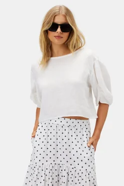 Tops|Clearance^Amour Vert Lilly Pilly Leia Organic Linen Top White