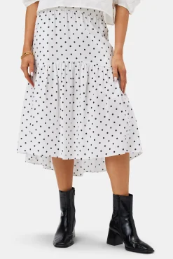 Skirts|Clearance^Amour Vert Lilly Pilly Lola Organic Linen Skirt PolkaDots