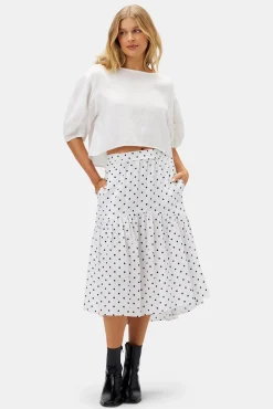 Skirts|Clearance^Amour Vert Lilly Pilly Lola Organic Linen Skirt PolkaDots