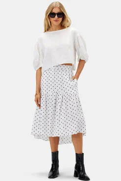 Skirts|Clearance^Amour Vert Lilly Pilly Lola Organic Linen Skirt PolkaDots