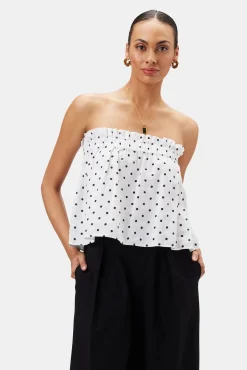 Tops|Clearance^Amour Vert Lilly Pilly Pippa Organic Linen Top PolkaDots