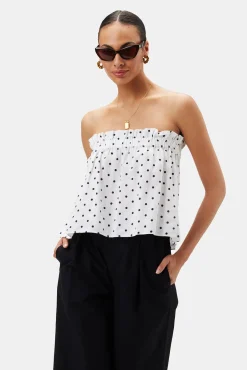 Tops|Clearance^Amour Vert Lilly Pilly Pippa Organic Linen Top PolkaDots