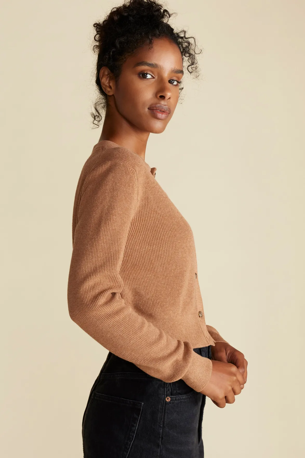 Sweaters & Cardigans|Clearance^Amour Vert Lily Cardigan Sweater Tan