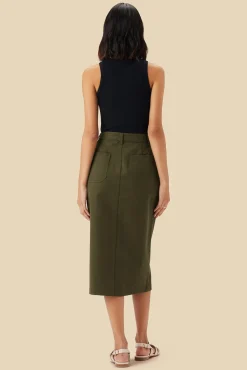 Skirts|Clearance^Amour Vert Lina Organic Cotton Skirt CallaGreen