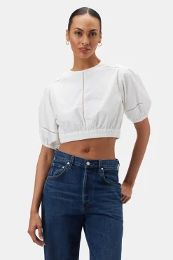 Tops|Clearance^Amour Vert Lisa Organic Cotton Poplin Top White