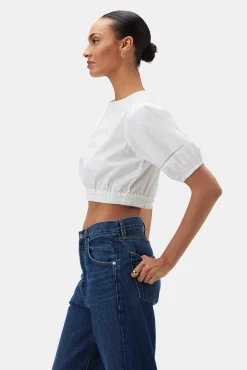 Tops|Clearance^Amour Vert Lisa Organic Cotton Poplin Top White