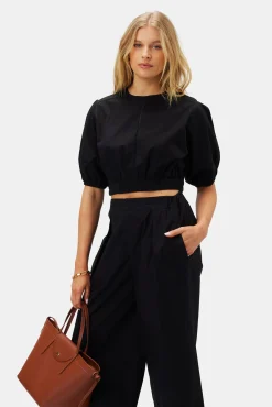Tops|Clearance^Amour Vert Lisa Organic Cotton Poplin Top Black