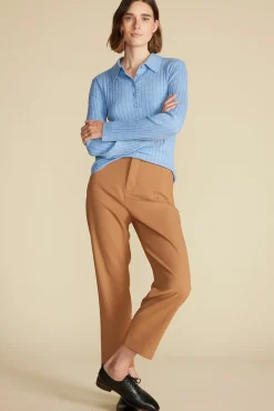Sweaters & Cardigans|Clearance^Amour Vert Lorraine Merino Wool Henley Sweater SkyBlue