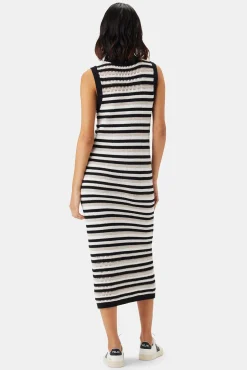 Dresses|Clearance^Amour Vert Louise Crochet Dress BlackWhiteMultiStripe