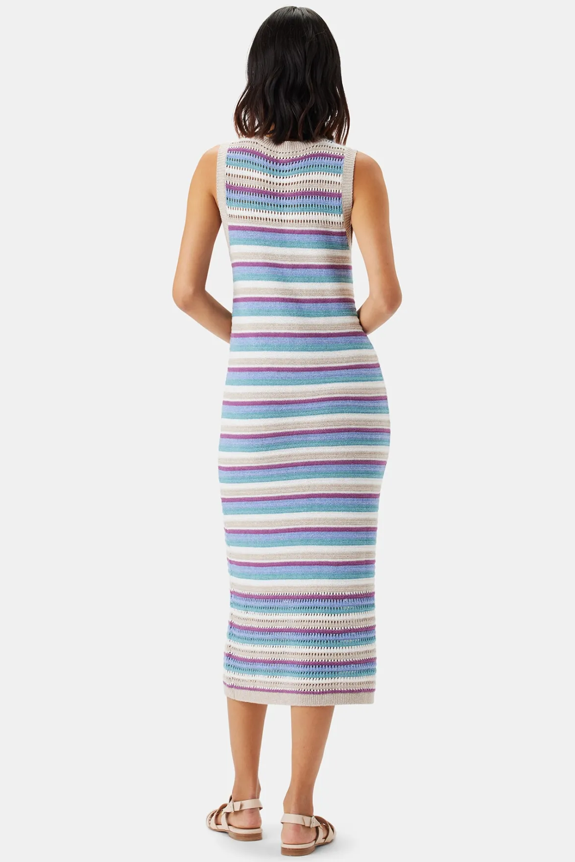 Dresses|Clearance^Amour Vert Louise Crochet Dress AquaBlueMultiStripe