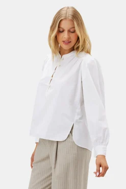 Tops|Clearance^Amour Vert Lucie Organic Cotton Poplin Blouse White