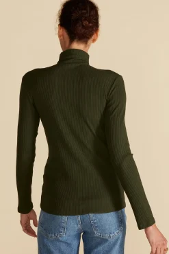 Tops^Amour Vert Lux Paris Rib Turtleneck OliveGreen