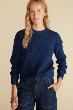 Sweaters & Cardigans^Amour Vert Madella Pom Pom Organic Cotton Sweater NavyBlue