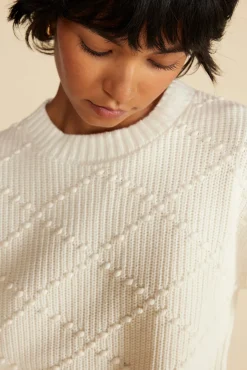 Sweaters & Cardigans^Amour Vert Madella Pom Pom Organic Cotton Sweater Ivory