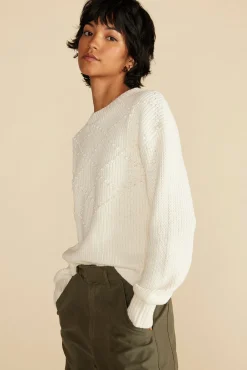 Sweaters & Cardigans^Amour Vert Madella Pom Pom Organic Cotton Sweater Ivory