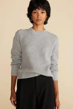 Sweaters & Cardigans^Amour Vert Madella Pom Pom Organic Cotton Sweater HeatherGrey