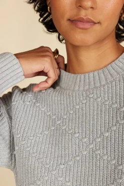 Sweaters & Cardigans^Amour Vert Madella Pom Pom Organic Cotton Sweater HeatherGrey