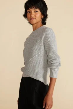 Sweaters & Cardigans^Amour Vert Madella Pom Pom Organic Cotton Sweater HeatherGrey