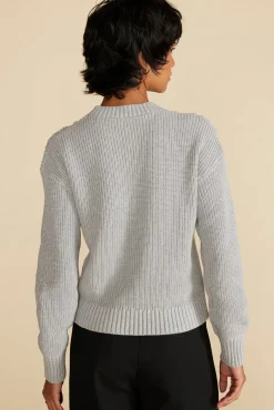 Sweaters & Cardigans^Amour Vert Madella Pom Pom Organic Cotton Sweater HeatherGrey