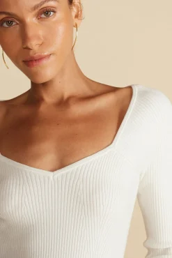 Sweaters & Cardigans|Tops^Amour Vert Maelle Square Neck Sweater Ivory