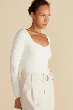 Sweaters & Cardigans|Tops^Amour Vert Maelle Square Neck Sweater Ivory