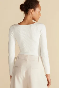 Sweaters & Cardigans|Tops^Amour Vert Maelle Square Neck Sweater Ivory